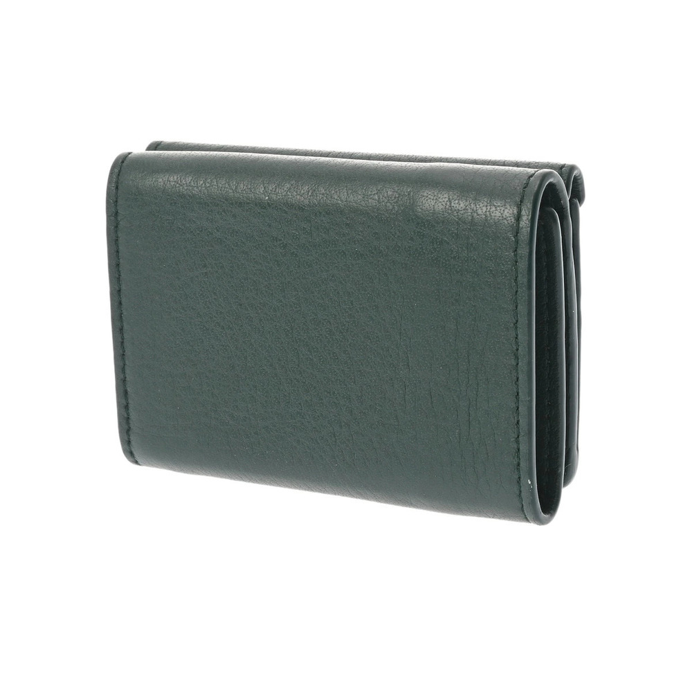 Balenciaga Leather Paper Tri Wallet fold Green